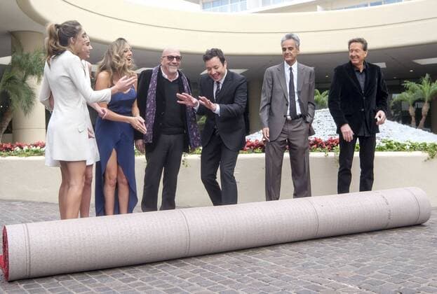 January 4, 2017 - Los Angeles, California, U.S - Tonight Show host Jimmy Fallon joins the red carpet roll out ceremony during the 74rd Annual Golden Globe Awards Preview Day at the Beverly Hilton on Wednesday, Jan. 4, 2017, in Beverly Hills, Calif. The annual awards show including film and television will be held on Sunday. Los Angeles U.S. - ZUMAc68_ 20170104_zaf_c68_017