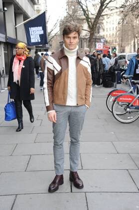 English model and boyfriend of Pixie Lott Oliver Cheshire attending a London Fashion Week Men s Show on The Strand. JANUARY 6th 2017  TSTx1716