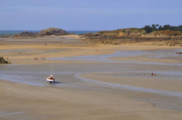 Strand am Pointe du Chevet bei Ebbe, Frankreich, Bretagne, Saint-Jacut-de-la-Mer beach of Pointe du Chevet at ebb tide, France, Brittany, Saint-Jacut-de-la-Mer BLWS442859 Copyright: xblickwinkel D.xMaehrmannx