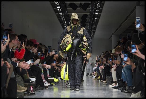 . 08 01 2017. London, United Kingdom. London Fashion Week Men s 2017. Fashion designer Christopher Raeburn on display at the BFC Show Space on The Strand, London, UK.  xBenxStevensx xi-Imagesx IIM-14130-0011