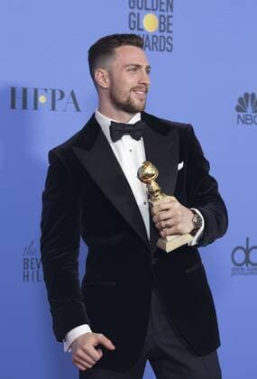 January 8, 2017 - Beverly Hills, California, U.S - After winning the category of BEST PERFORMANCE BY AN ACTOR IN A SUPPORTING ROLE IN A MOTION PICTURE for his work in Nocturnal Animals, actor Aaron Taylor-Johnson poses backstage in the press room with his Golden Globe Award at the 74th Annual Golden Globe Awards at the Beverly Hilton in Beverly Hills, CA on Sunday, January 8, 2017. Beverly Hills U.S. - ZUMAp124 20170108_zaa_p124_034