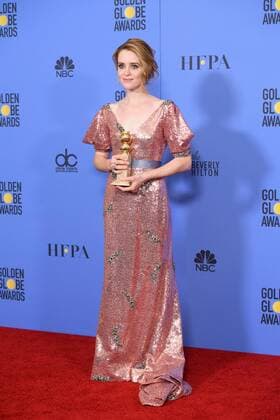 Jan 8, 2017 - Beverly Hills, California, U.S - After winning the category of BEST PERFORMANCE BY AN ACTRESS IN A TELEVISION SERIES DRAMA for her role in The Crown, actress CLAIRE FOY poses backstage in the press room with her Golden Globe Award at the 74th Annual Golden Globe Awards at the Beverly Hilton in Beverly Hills, CA on Sunday, January 8, 2017. Beverly Hills U.S - ZUMAz03_ 20170108_sha_z03_480