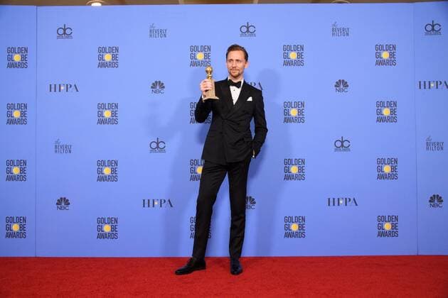 Jan 8, 2017 - Beverly Hills, California, U.S - After winning the category of BEST PERFORMANCE BY AN ACTOR IN A MINI-SERIES OR MOTION PICTURE MADE FOR TELEVISION for his role in The Night Manager, actor TOM HIDDLESTON poses backstage in the press room with his Golden Globe Award at the 74th Annual Golden Globe Awards at the Beverly Hilton in Beverly Hills, CA on Sunday, January 8, 2017. Beverly Hills U.S - ZUMAz03_ 20170108_sha_z03_476