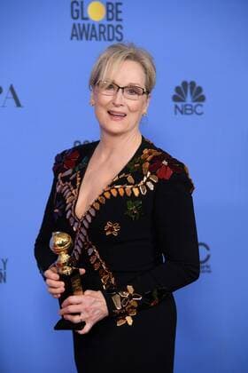 Jan 8, 2017 - Beverly Hills, California, U.S - After winning the Cecil B. Demille Award, MERYL STREEP poses with the award backstage in the press room at the 74th Annual Golden Globe Awards at the Beverly Hilton in Beverly Hills, CA on Sunday, January 8, 2017. Beverly Hills U.S - ZUMAz03_ 20170108_sha_z03_487