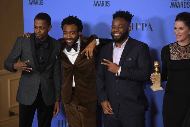 January 8, 2017 - Los Angeles, California, U.S. - The cast and crew of ATLANTA celebrates during the 74th Annual Golden Globe Awards, at The Beverly Hilton in Beverly Hills. Los Angeles U.S. - ZUMAz03_ 20170108_zbp_z03_328