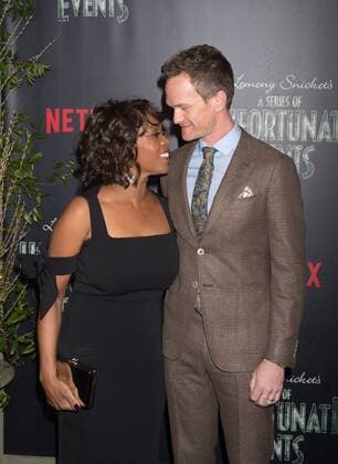 Alfre Woodard and Neil Patrick Harris arrive on the red carpet at the Netflix s premiere of A Series of Unfortunate Events on January 11, 2017 in New York City.  NYP20170111837 BRYANxR.xSMITH