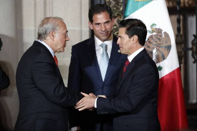 Enrique Pena Nieto während eines Treffens von Botschaftern und Konsuln in Mexiko-Stadt January 11, 2017 - Mexico - Jose Angel Gurria, Enrique Pena Nieto  - ZUMAu78_ 20170111_zaf_u78_046