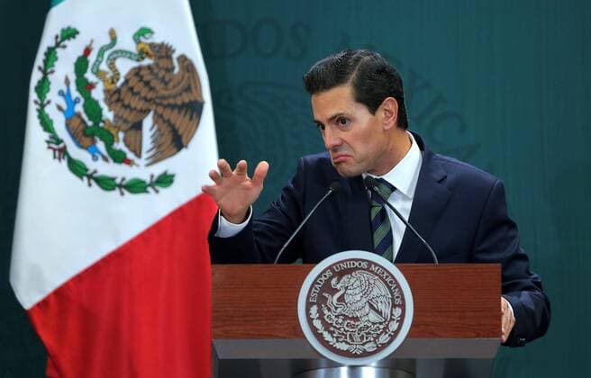 Mexico s President Enrique Pena Nieto speaks during an official act to announce a set of economic measures in Mexico City, Mexico, 12 January 2017. Pena Nieto justified the rise of fuels prices after the popular outrage. EFE Jose Mendez PENA NIETO JUSTIFIES THE RISE OF GASOLINE PRICES !ACHTUNG: NUR REDAKTIONELLE NUTZUNG!  MEX010 20170112-636198553903354095