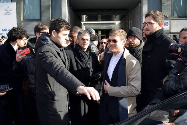 Milan arrival guests Emporio Armani fashion show. Milan Men s Fashion Week Fall Winter 2017 18. Pictured: Richard Madden  Copyright: xSimonexComix xIPAx