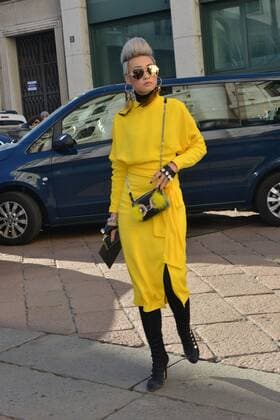Milan arrival guests parade Salvatore Ferragamo. Milan Men s Fashion Week Fall Winter 2017 18. In the picture: Esther Quek  Copyright: xSimonexComix xIPAx