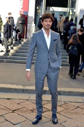 Milan arrival guests parade Salvatore Ferragamo. Milan Men s Fashion Week Fall Winter 2017 18. In the picture: Andres Velencoso  Copyright: xSimonexComix xIPAx