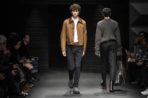Milan Fashion Week - Salvatore Ferragamo Modenschau Milan Men s Fashion Week Fall Winter 2017 2018 - Ferragamo fashionshow Pictured: model  Copyright: xRiccardoxGiordanoxSickix xIPAx