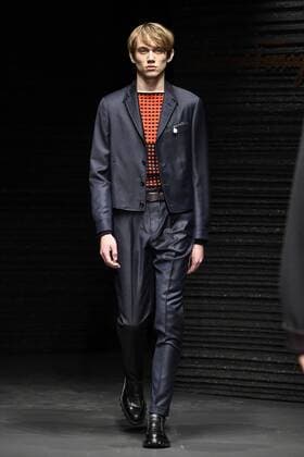 Milan Fashion Week - Salvatore Ferragamo Modenschau Milan Men s Fashion Week Fall Winter 2017 2018 - Ferragamo fashionshow Pictured: model  Copyright: xRiccardoxGiordanoxSickix xIPAx