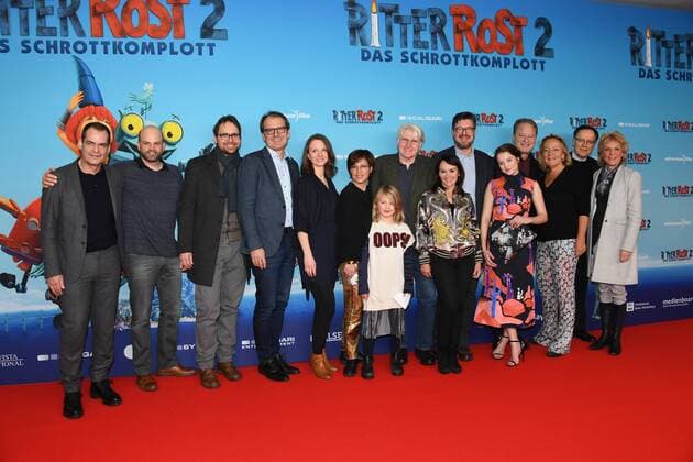 Darsteller mit Produzenten (Gruppenfoto) Premiere Ritter Rost 2 Mathäser Filmpalast Kino Film, Fernsehen Muenchen 15.01.2017