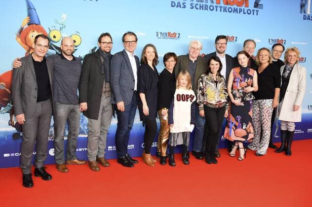 Jella Haase, Tom Gerhardt und das Ritter Rost -Filmteam bei der Premiere des Kinofilms Ritter Rost 2 - Das Schrottkomplott im Mathäser Filmpalast in München, 15.01.2017 Foto:xP.xSchönbergerx xFuturexImage
