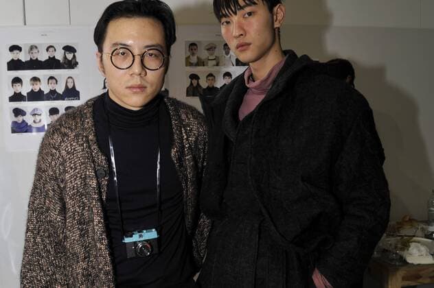 Italy: Miao Ran himself - Miaoran backstage at Milan Fashion week Models are seen on backstage of Miaoran show during Milan Men s Fashion Week Fall Winter.  GaetanoxPiazzolla