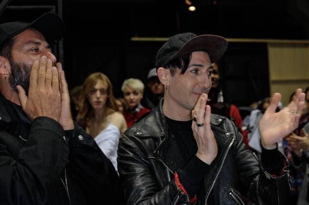 Mailand Fashion Week - Malibu1992 Modenschau Backstage Italy: Malibu 1992 backstage at Milan Fashion week Dorian Stefano Tarantini wave the fans after the Malibu 1992 show  GaetanoxxPiazzolla