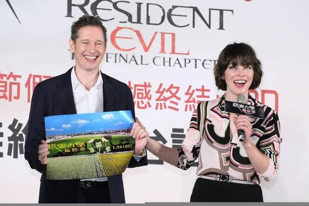 Milla Jovovich and Paul Anderson visit Taiwan for the promotion of their new movie Resident Evil: The Final Chapter in Taipei, Taiwan, China on 16th January, 2017.  201701161141