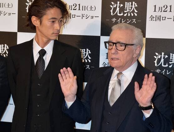 Director Martin Scorsese(R) and actor Yosuke Kubozuka attend the Japan Premiere for the film Silence in Tokyo, Japan on January 17, 2017.  TKP2017011704 KEIZOxMORI