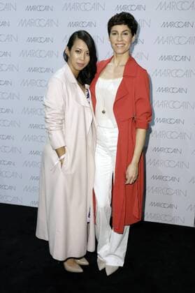 Minh-Khai Phan-Thi und Jasmin Gerat bei der Marc Cain Fashion Show auf der Mercedes-Benz Fashion Week Berlin Autumn Winter 2017. Berlin, 17.01.2017 Foto:xS.xGabschx xFuturexImage