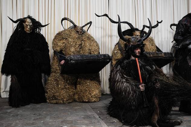 France:Beirendonck backstage at PFW Masks at Walter Van Beirendonck show. Paris man s fashion week.  GaetanoxPiazzolla