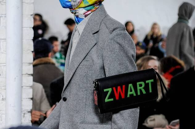 France:Beirendonck backstage at PFW A model walk the catwalk at Walter Van Beirendonck show. Paris man s fashion week.  GaetanoxPiazzolla