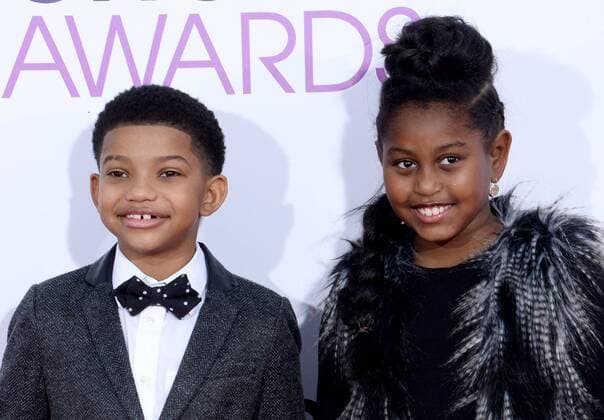 Actor Lonnie Chavis (L) and youth activist Khloe Kares attend the 43rd annual People s Choice Awards at the Microsoft Theater in Los Angeles on January 18, 2017.  LAP201701182259 JIMxRUYMEN
