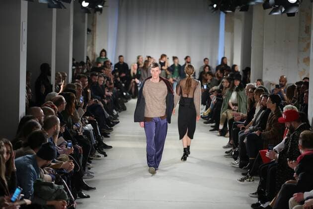 Vladimir Karaleev showcases its latest Autumn Winter 2017 Vladimir Karaleev showcases its latest Autumn Winter 2017 Collections in the Kaufhaus Jandorf in the Brunnenstrasse in Berlin-Mitte during the Mercedes-Benz Fashion Week Berlin Autumn Winter 2017 Collections. The photo shows models with the Vladimir Karaleev collection on the catwalk.  SimonexKuhlmey