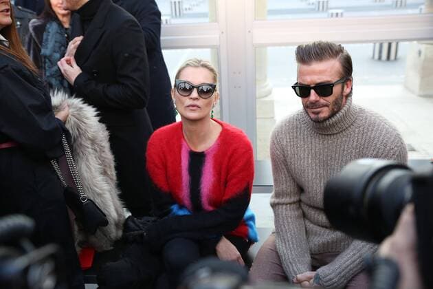 Paris Fashion Week - Promis bei Louis Vuitton Modenschau defile mode masculine Louis vuitton kate moss - david beckham CELEBRITES : Fashion Week Mode Masculine - Louis Vuitton Collection Automne Hiver - Paris - 19 01 2017 stephanechemin panoramic 