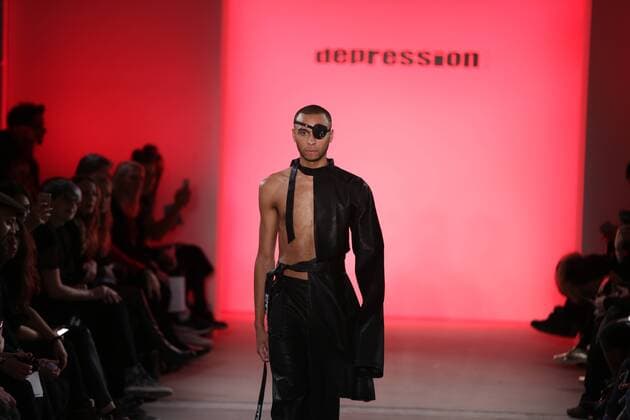 I VR Isabel Vollrath at the Fashion Week Berlin Depression showcases its latest Autumn Winter 2017 Collections in the Kaufhaus Jandorf in the Brunnenstrasse in Berlin-Mitte during the Mercedes-Benz Fashion Week Berlin Autumn Winter 2017 Collections. The photo shows models with the Depression collection on the catwalk.  SimonexKuhlmey