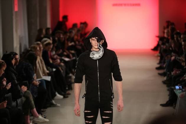 I VR Isabel Vollrath at the Fashion Week Berlin Depression showcases its latest Autumn Winter 2017 Collections in the Kaufhaus Jandorf in the Brunnenstrasse in Berlin-Mitte during the Mercedes-Benz Fashion Week Berlin Autumn Winter 2017 Collections. The photo shows models with the Depression collection on the catwalk.  SimonexKuhlmey