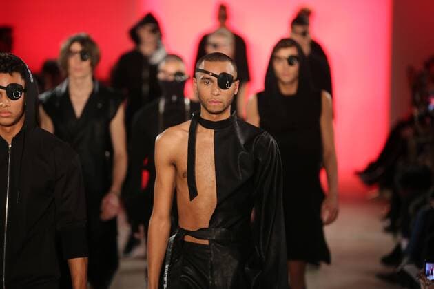 I VR Isabel Vollrath at the Fashion Week Berlin Depression showcases its latest Autumn Winter 2017 Collections in the Kaufhaus Jandorf in the Brunnenstrasse in Berlin-Mitte during the Mercedes-Benz Fashion Week Berlin Autumn Winter 2017 Collections. The photo shows models with the Depression collection on the catwalk.  SimonexKuhlmey