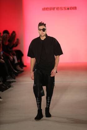I VR Isabel Vollrath at the Fashion Week Berlin Depression showcases its latest Autumn Winter 2017 Collections in the Kaufhaus Jandorf in the Brunnenstrasse in Berlin-Mitte during the Mercedes-Benz Fashion Week Berlin Autumn Winter 2017 Collections. The photo shows models with the Depression collection on the catwalk.  SimonexKuhlmey