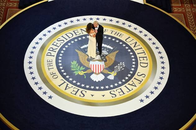 December 31, 2015 - Washington, DC, UNITED STATES - President Donald Trump and First Lady Melania Trump dance at the A Salute to Our Armed Services Ball on January 20, 2017 in Washington, D.C. Trump will attend a series of balls to cap his Inauguration day. Photo by UPI Washington UNITED STATES - ZUMAs152 20151231_zaa_s152_073