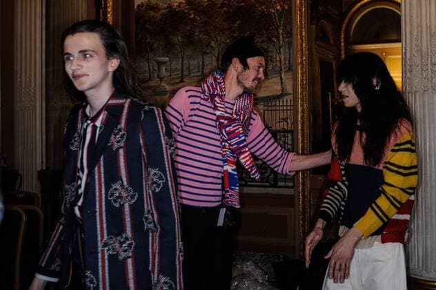 France: Henrik Vibskon show at Paris FW A model is seen on backstage of Henrik Vibskov show during Paris Men s Fashion Week Fall Winter 2017 18  GaetanoxPiazzolla