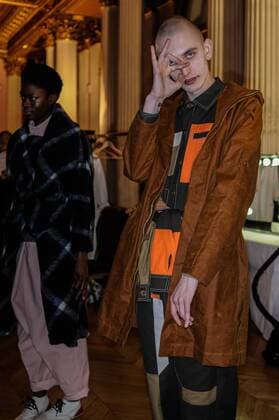 France: Henrik Vibskon show at Paris FW A model is seen on backstage of Henrik Vibskov show during Paris Men s Fashion Week Fall Winter 2017 18  GaetanoxPiazzolla