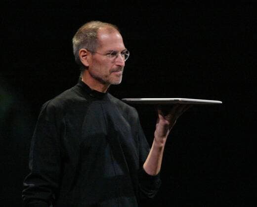 Jan. 16, 2006 - Apple CEO Steve Jobs announced the new Macbook Air, at the Macworld Conference and Expo in San Francisco, California, on Tuesday, January 15, 2008. The laptop billed as the world s thinnest computer features a 13.3 widescreen, a keyboard that has an ambient light sensor and a multi-touch trackpad. (John Green San Mateo County Times MCT) - ZUMAm67_ 20060116_baf_m67_099 Copyright: xJohnxGreenx