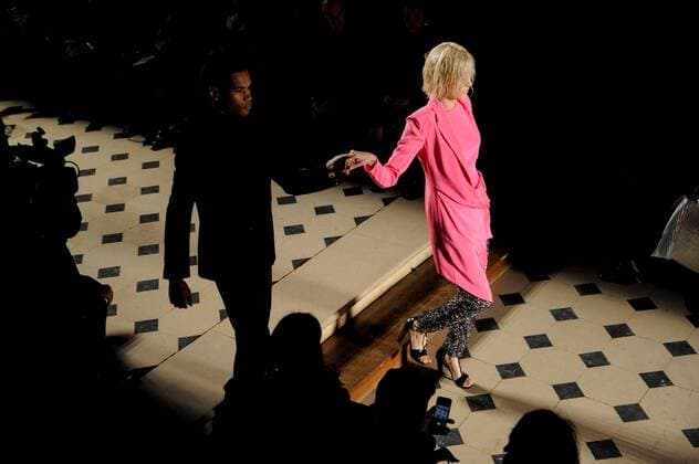 France:Julien Fournie show Haute Couture SS 2017 A model walk the catwalk during the Julien Fournie show. Paris Fashion Week SS 2017 Haute Couture.  GaetanoxxPiazzolla