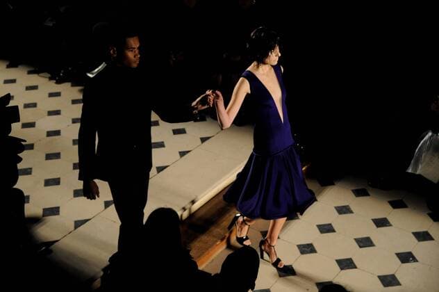 France:Julien Fournie show Haute Couture SS 2017 A model walk the catwalk during the Julien Fournie show. Paris Fashion Week SS 2017 Haute Couture.  GaetanoxxPiazzolla