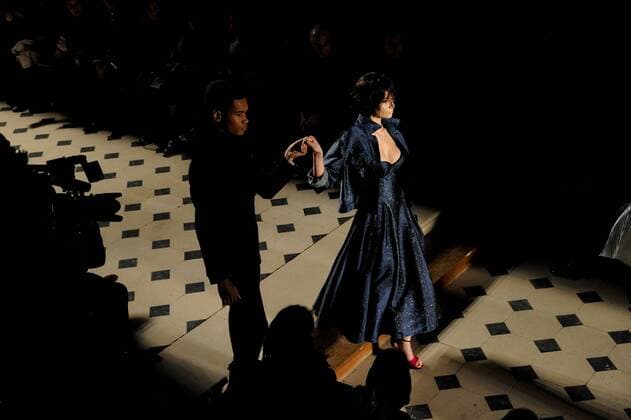 France:Julien Fournie show Haute Couture SS 2017 A model walk the catwalk during the Julien Fournie show. Paris Fashion Week SS 2017 Haute Couture.  GaetanoxxPiazzolla