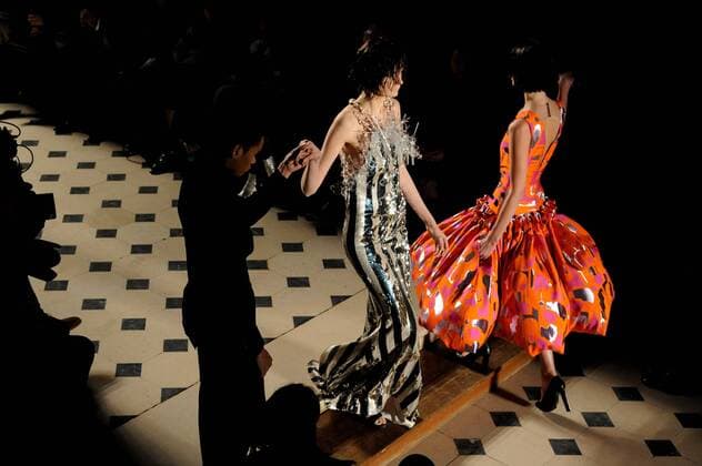 France:Julien Fournie show Haute Couture SS 2017 A model walk the catwalk during the Julien Fournie show. Paris Fashion Week SS 2017 Haute Couture.  GaetanoxxPiazzolla