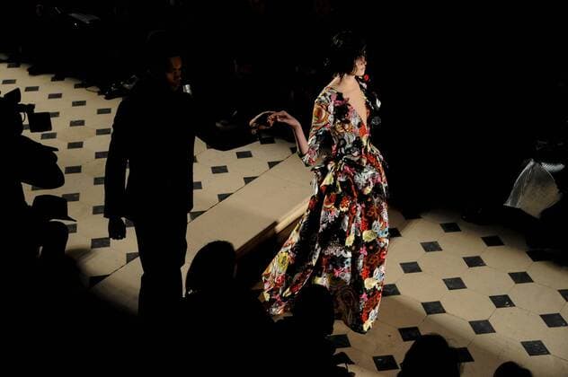 France:Julien Fournie show Haute Couture SS 2017 A model walk the catwalk during the Julien Fournie show. Paris Fashion Week SS 2017 Haute Couture.  GaetanoxxPiazzolla