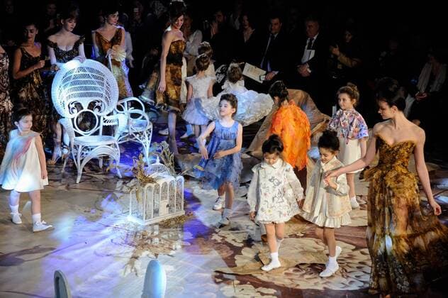 France: Franck Sorbier show. Haute Couture SS 2017 Models walk the catwalk of Franck Sorbier show. Paris Haute Couture SS 2017  GaetanoxxPiazzolla