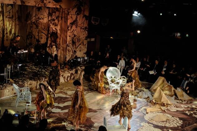 France: Franck Sorbier show. Haute Couture SS 2017 Models walk the catwalk of Franck Sorbier show. Paris Haute Couture SS 2017  GaetanoxxPiazzolla