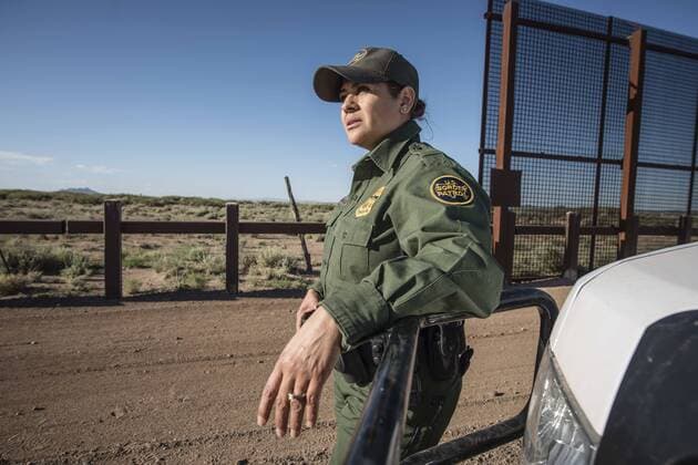 January 25, 2107 - File - President Trump signed executive orders to begin the construction of a wall on the US-Mexico border, boosting border patrol forces and increasing the number of immigration enforcement officers who carry out deportations. Pictured: May 23, 2014 - New Mexico, U.S. - Journal.Border patrol agent Lorena Apodaca (cq) stands by there unit at the U.S.- Mexico border in the boot heel in southern New Mexico where currently there are sections where there is now wall. .Animas, New Mexico U.S. - ZUMAab1_ 20170125_sho_ab1_103 Copyright: xRobertoxE.xRosalesx