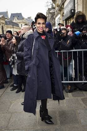 Farida Khelfa CELEBRITES : Ankunft Modenschau - JP Gaultier - Paris - 25 01 2017 JBAutissier Panoramic 
