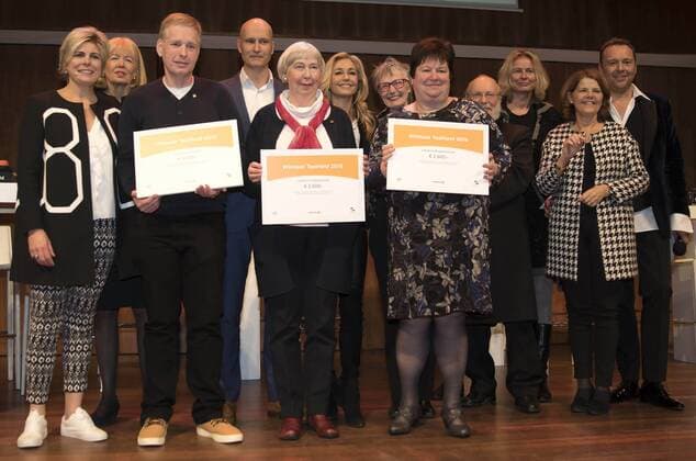 26-01-2017 Utrecht Princess Laurentien with Marja van Bijsterveldt and Merel Heimens Visser during the presentation of the 3rd Taalheldenprijs in TivoloVredenburg Utrecht. The award, language hero, is a personal award for people who prevent and reduce illiteracy.  Copyright: ppex