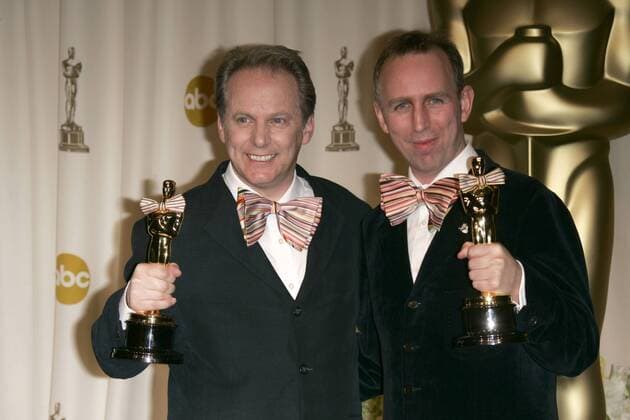 Mar 05, 2006; Hollywood, CA, USA; OSCARS 2006: Winners for Best Animated Feature of The Year for Wallace & Gromit in the Curse of the Were-Rabbit STEVE BOX and NICK PARK in the press room at the 78th Annual Academy Awards held at the Kodak Theater in Hollywood. Mandatory - ZUMAo05_ 20060305_sim_o05_220 Copyright: xLisaxO Connorx