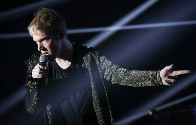 Mustii performs at the second edition of the D6bels music awards for artists of Federation Wallonie-Bruxelles, Thursday 26 January 2017.  VIRGINIExLEFOUR 05034015