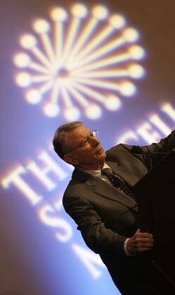 Mar 13, 2006; San Francisco, CA, USA; Being held March 12-14, 2006 at The Palace Hotel in San Francisco, The Stem Cell Meeting brings together hundreds of leading decision makers from the business and scientific communities to examine the challenges and opportunities associated with investments in stem cell research. Dr. PAUL BERG (R), Emeritus Professor of Biochemistry at Stanford, University and Nobel Prize winner for Chemistry, addresses the audience. Mandatory - ZUMAf12_ 20060313_mkh_f12_264 Copyright: xMikexFoxx